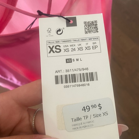 Pink silk zara dress - Picture 2 of 3